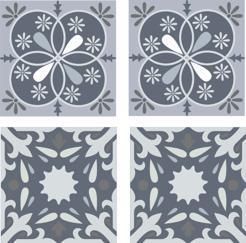 Vinyl teppich bad blauer originaler fliesenaufkleber - TenStickers
