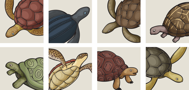 Vinyl teppich bad mit bunten schildkrötenfliesen - TenStickers