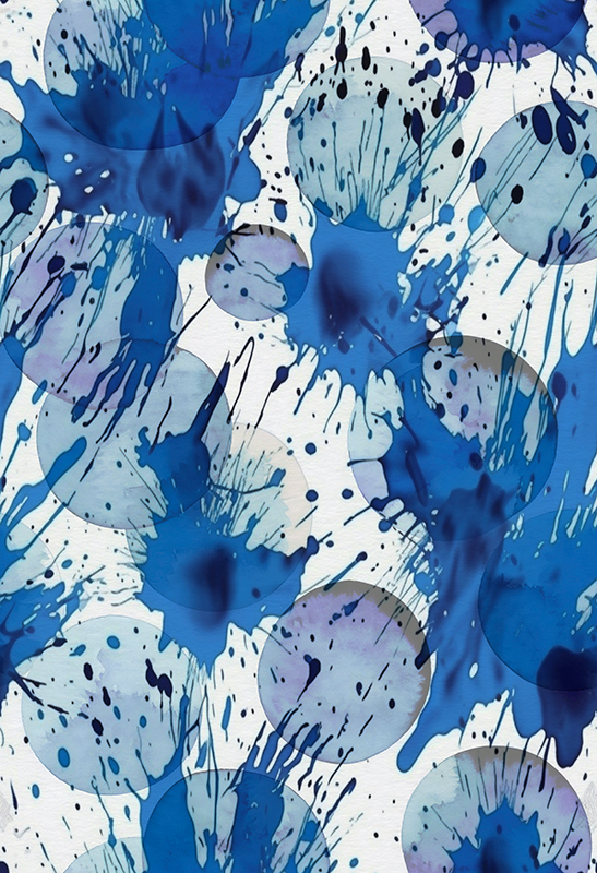 Vinyl teppich bad mit blauen tinten-kreisen - TenStickers
