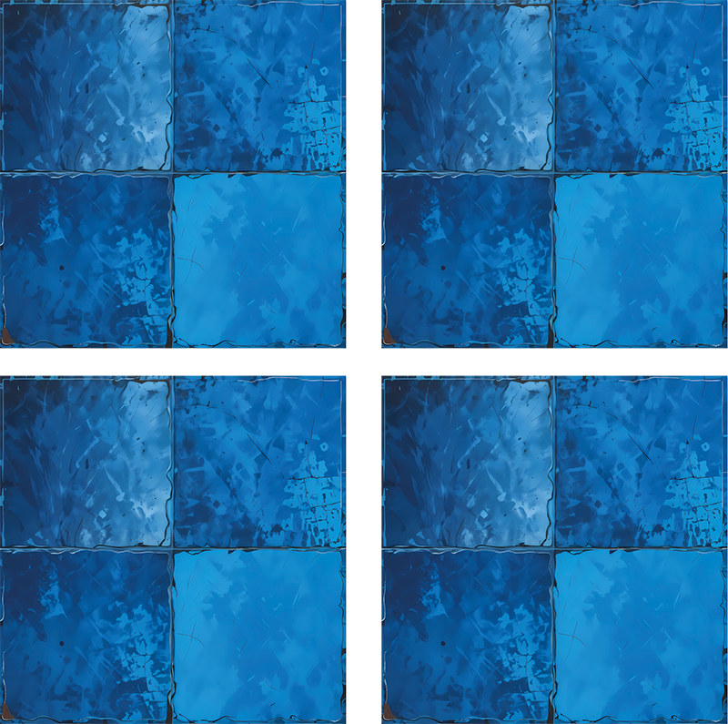 Vinyl teppich bad mit marineblauem quadratmotiv - TenStickers