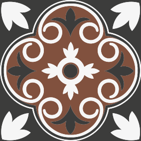 Vinyl teppich bad mit grauem und braunem vintage-muster - TenStickers