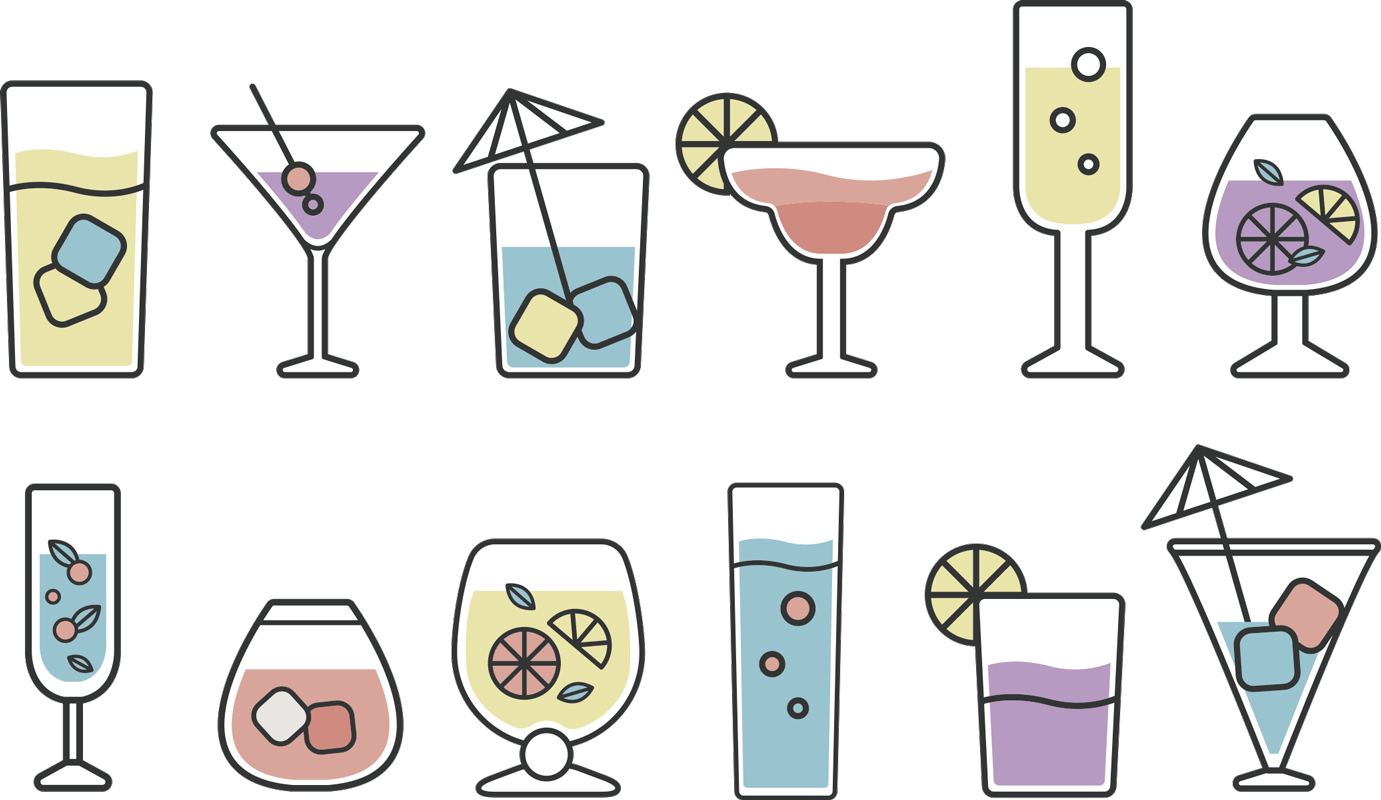 Vinyl teppich küche mit cocktail aufkleber - TenStickers