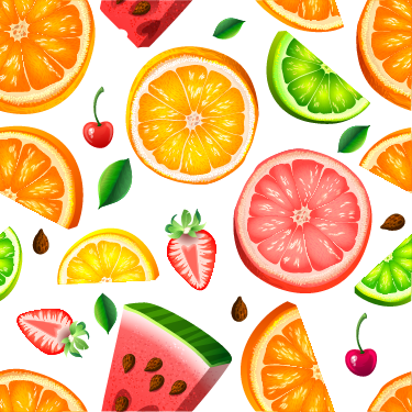 Vinyl teppich küche mit obstbordüre für die küche - TenStickers