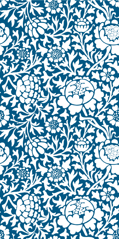 Vinyl teppich küche marineblaue flora - TenStickers