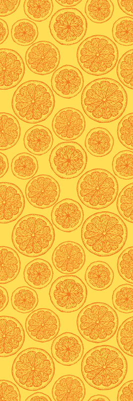 Vinyl teppich küche mit orangefarbenem handmuster - TenStickers