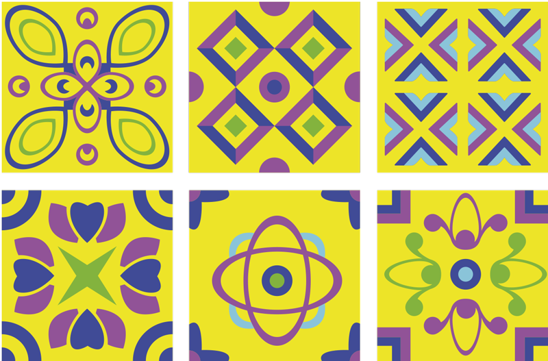 Vinyl teppich küche mit psychedelischen mustern - TenStickers