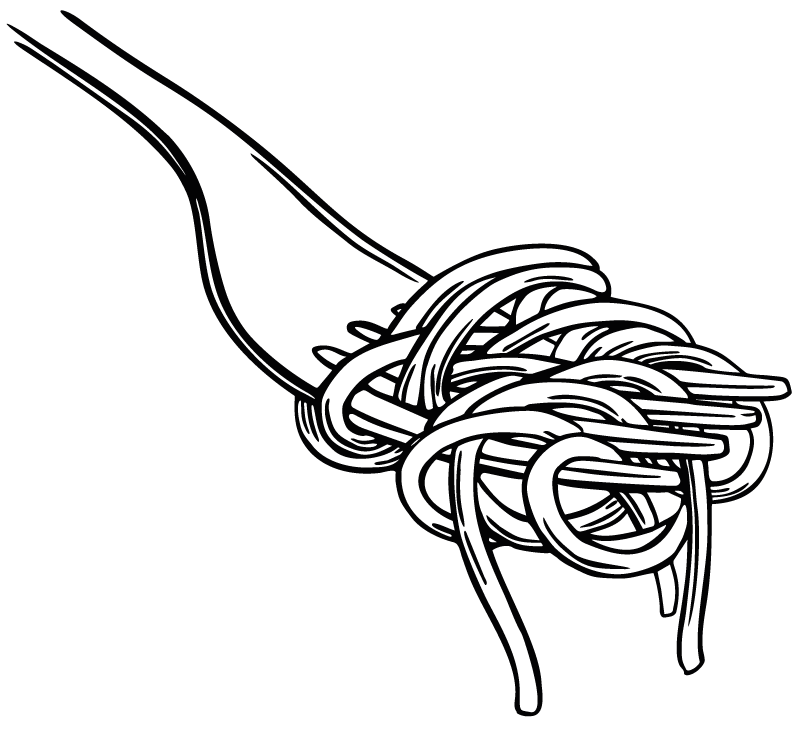 Vinyl teppich küche im stil von spaghetti gabeln - TenStickers