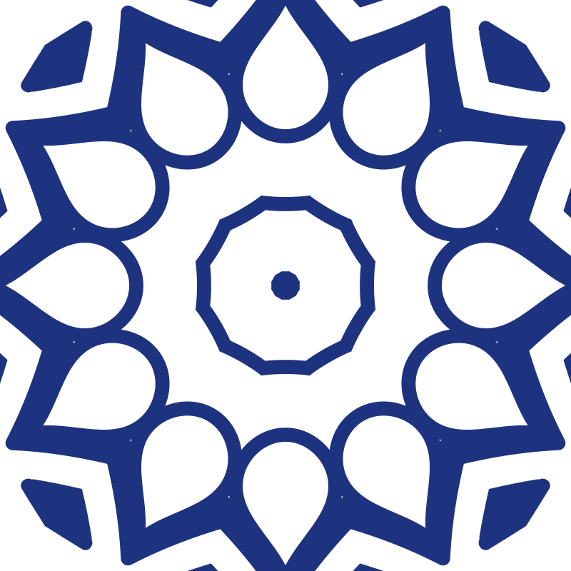 Vinyl teppich küche delfter blaue mandala blumen - TenStickers