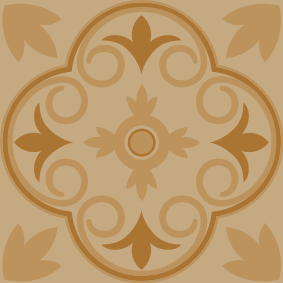 Vinyl teppich küche mit beigem vintage blumenmuster - TenStickers