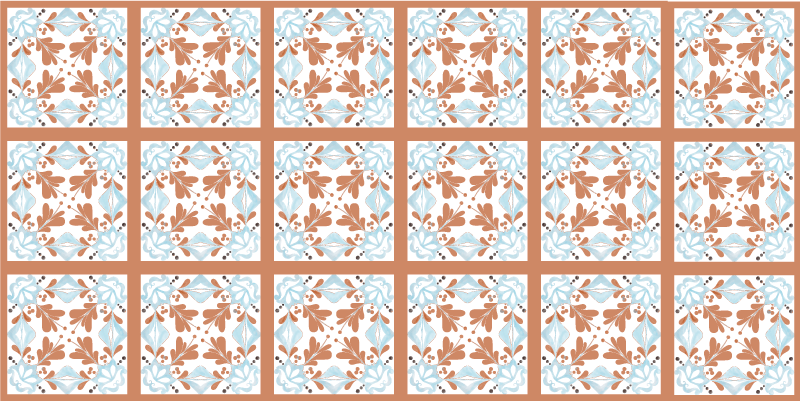 Vinyl teppich küche florale mediterrane fliesen - TenStickers