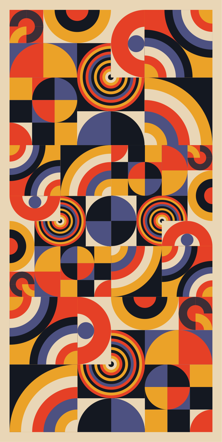 Vinyl teppich küche bunte bauhaus kreise - TenStickers
