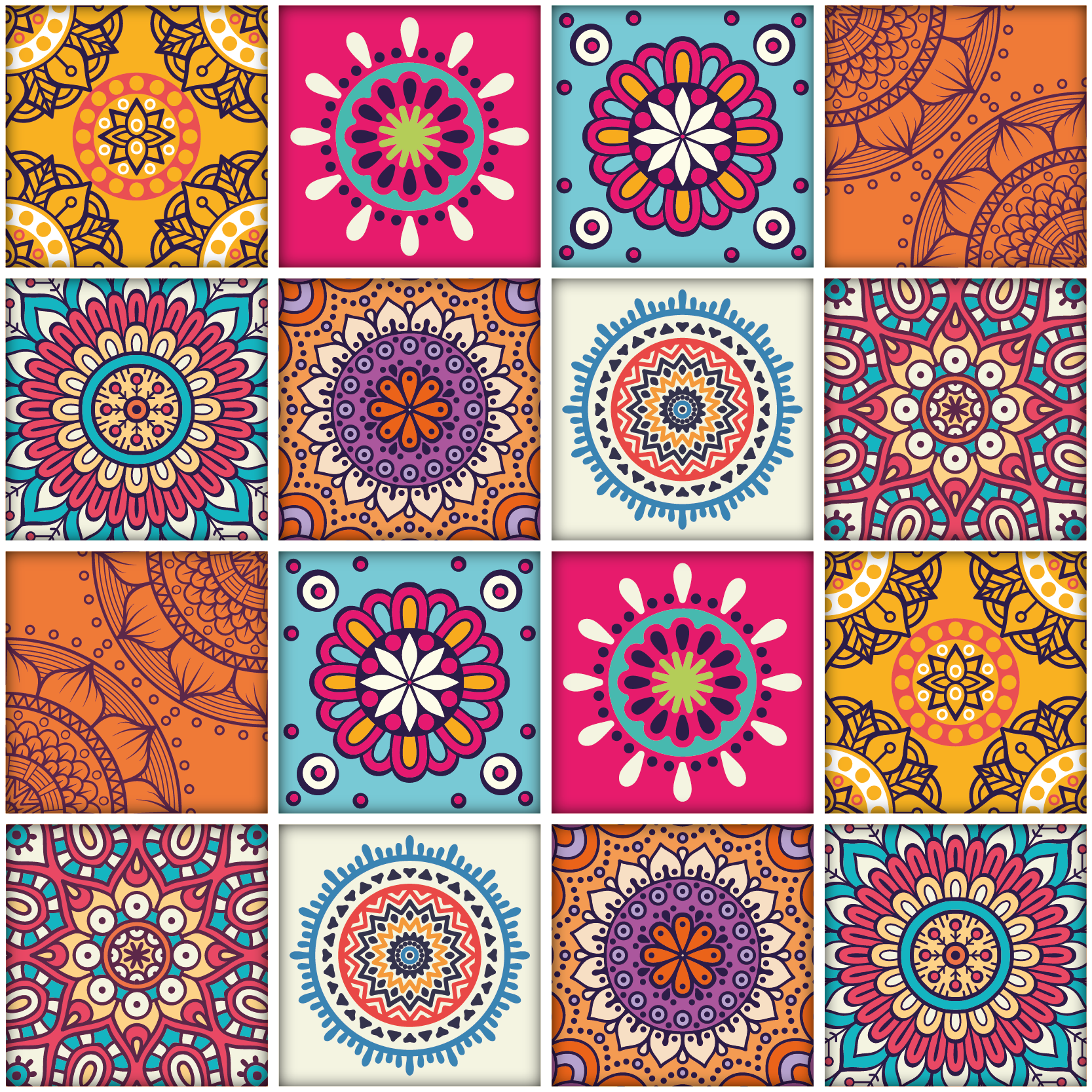 Vinyl teppich küche mandala fliesen - TenStickers