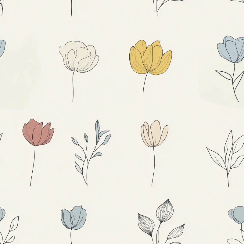 Vinyl teppich küche set mit blumendesign - TenStickers