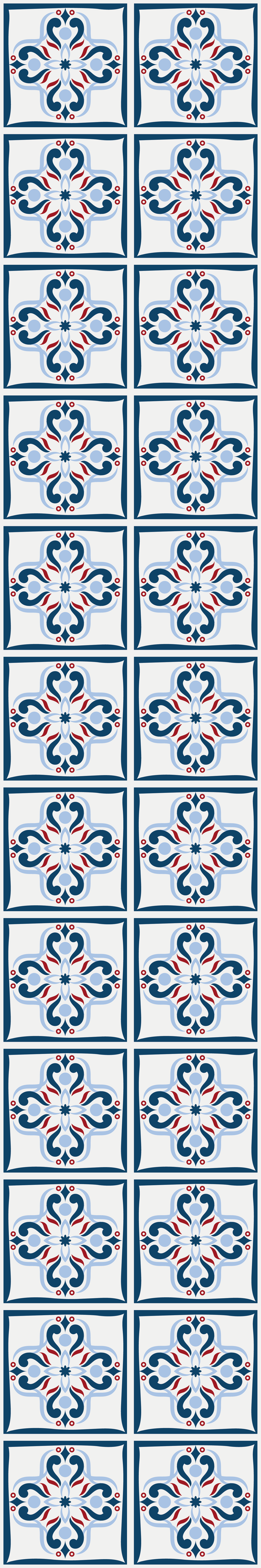 Vinyl teppich küche in blau und rot portugiesisch - TenStickers