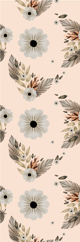 Vinyl teppich schlafzimmer mit pinken und schwarzen blumen - TenStickers