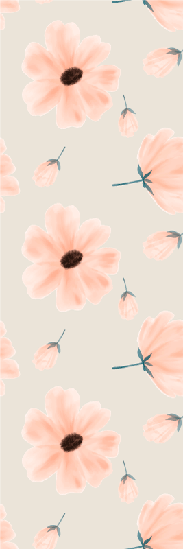 Vinyl teppich schlafzimmer große aquarellblumen - TenStickers