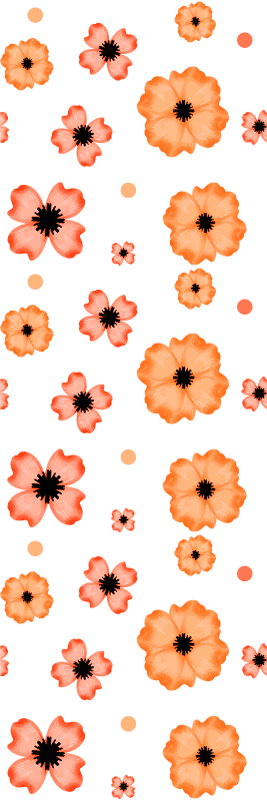 Vinyl teppich schlafzimmer in orange-rosa aquarellmuster - TenStickers