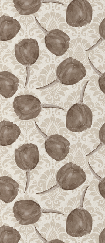 Vinyl teppich schlafzimmer mit grauem tulpenmuster - TenStickers