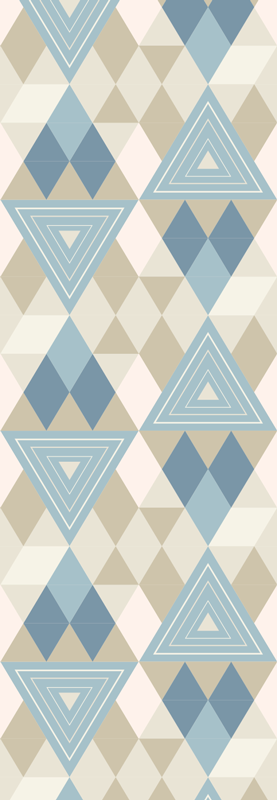 Vinyl teppich schlafzimmer geometrisches blaues muster - TenStickers