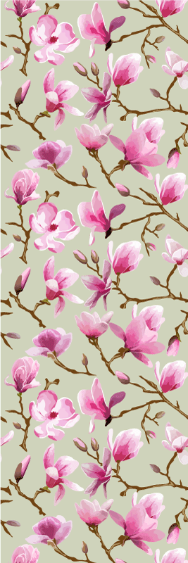 Vinyl teppich schlafzimmer mit schönen lila magnolien - TenStickers
