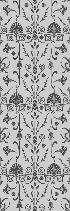 Vinyl teppich schlafzimmer grau blumiges design - TenStickers