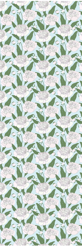 Vinyl teppich schlafzimmer mit weißen blumen muster - TenStickers