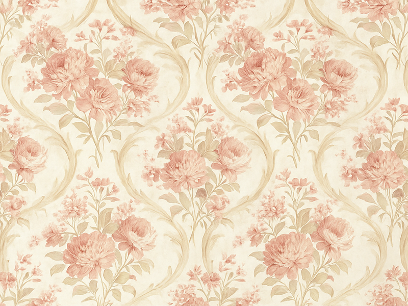 Vinyl teppich schlafzimmer im vintage blumen design - TenStickers