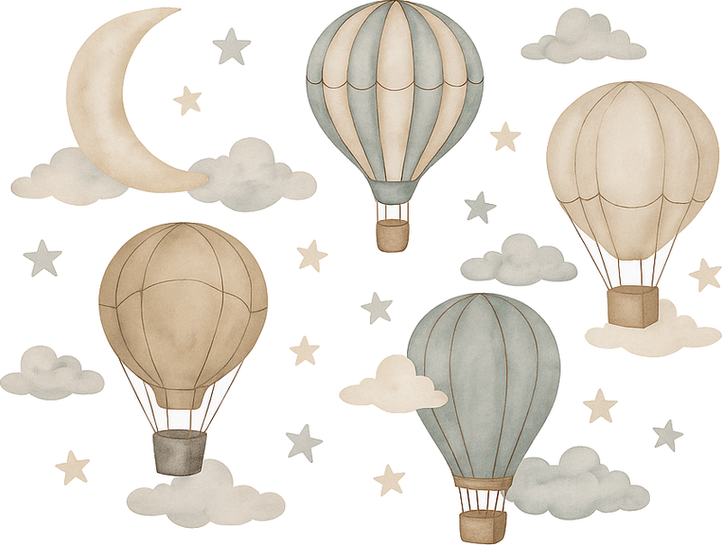 Vinyl teppich schlafzimmer sternenballons - TenStickers