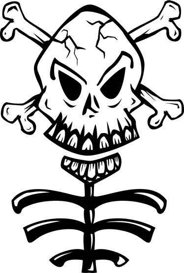 Vinyl teppich schlafzimmer mit totenkopf und stamm - TenStickers