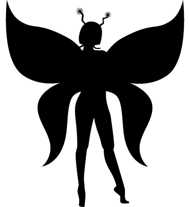 Vinyl teppich schlafzimmer feen silhouette mit antennen - TenStickers