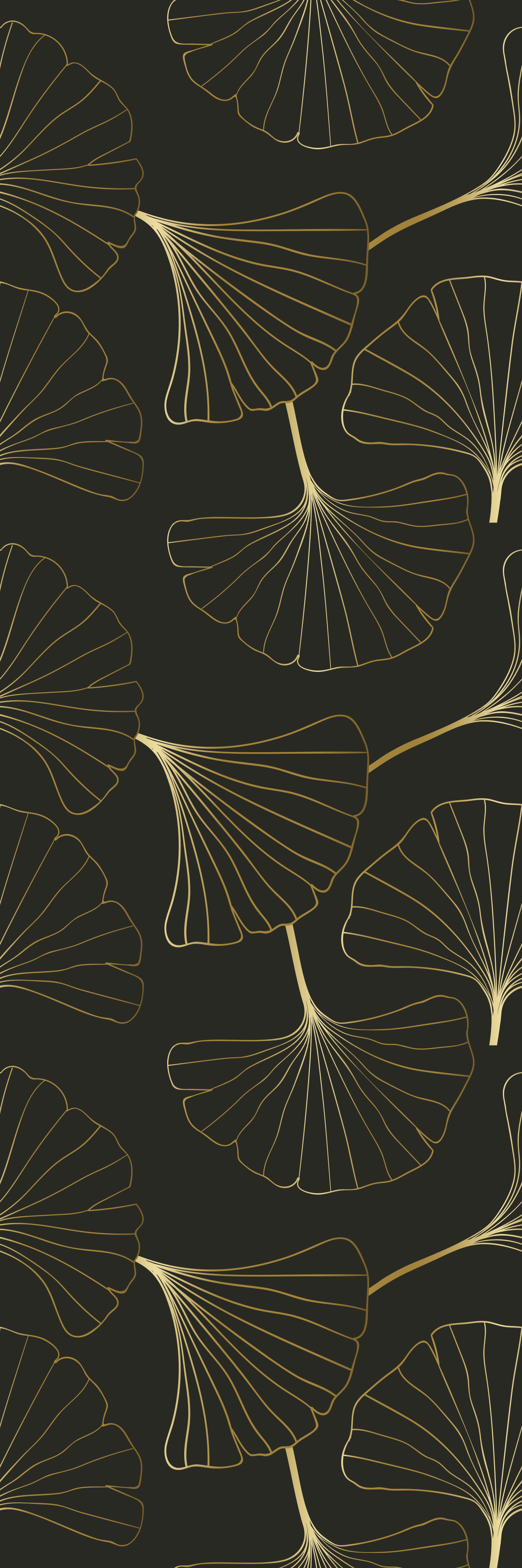 Vinyl teppich büro ginkgo blätter anthrazit gold - TenStickers