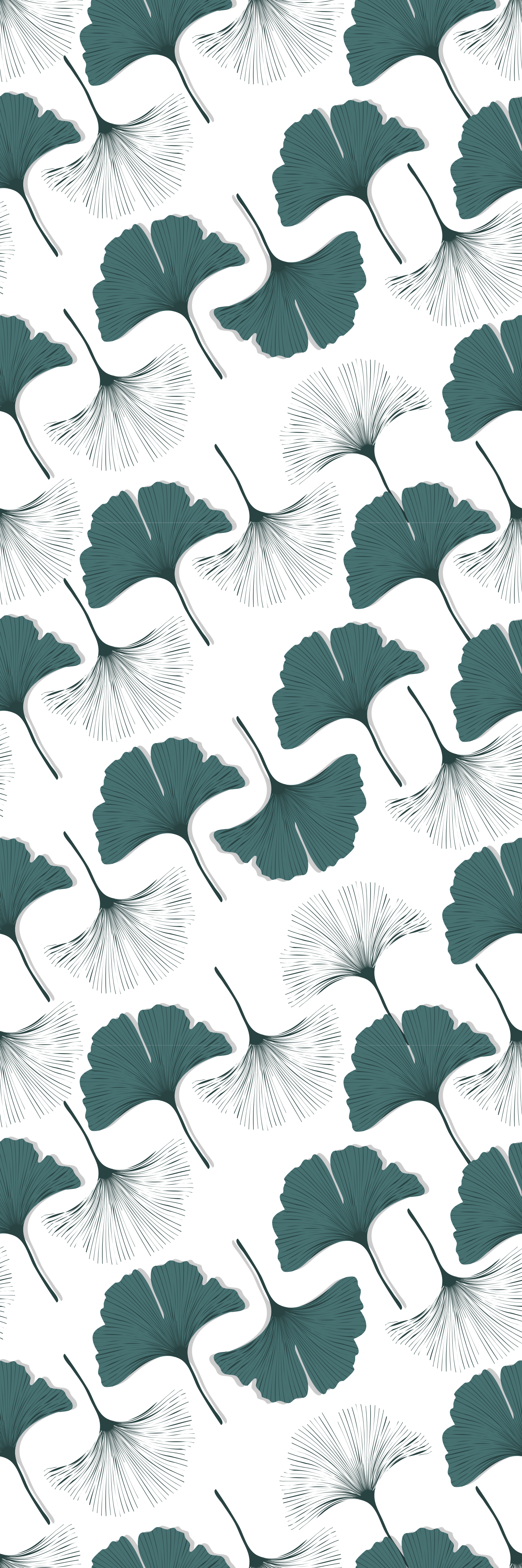 Vinyl teppich büro nahtloses ginkgo-blätter-muster - TenStickers