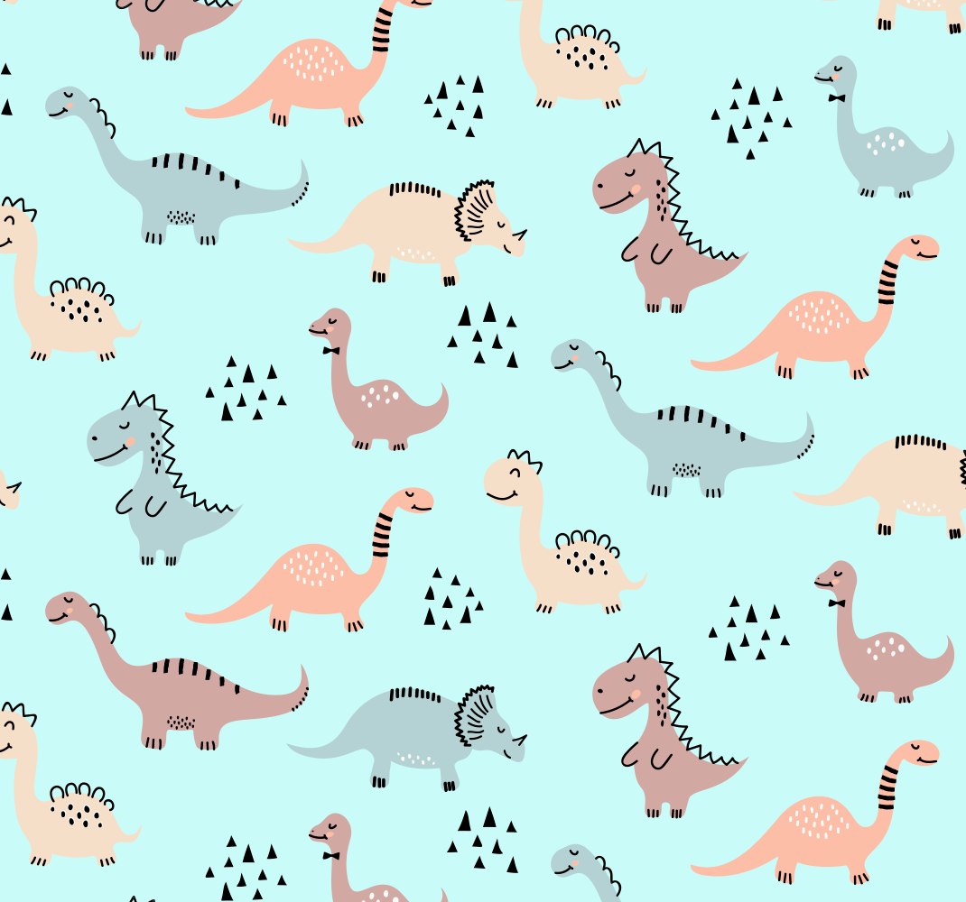 Vinyl teppich schlafzimmer mit blauen dinosauriern - TenStickers