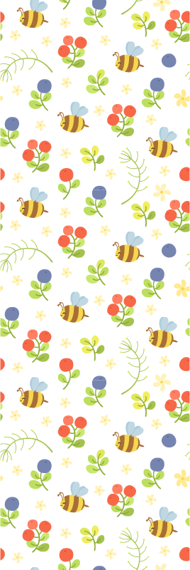 Vinyl teppich schlafzimmer mit niedlichen babybienen - TenStickers