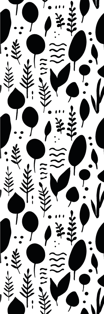Vinyl teppich schlafzimmer mit schwarz-weißen naturmotiven - TenStickers