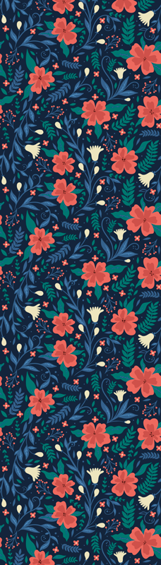 Vinyl teppich nordisch mit künstlerischen blumen - TenStickers