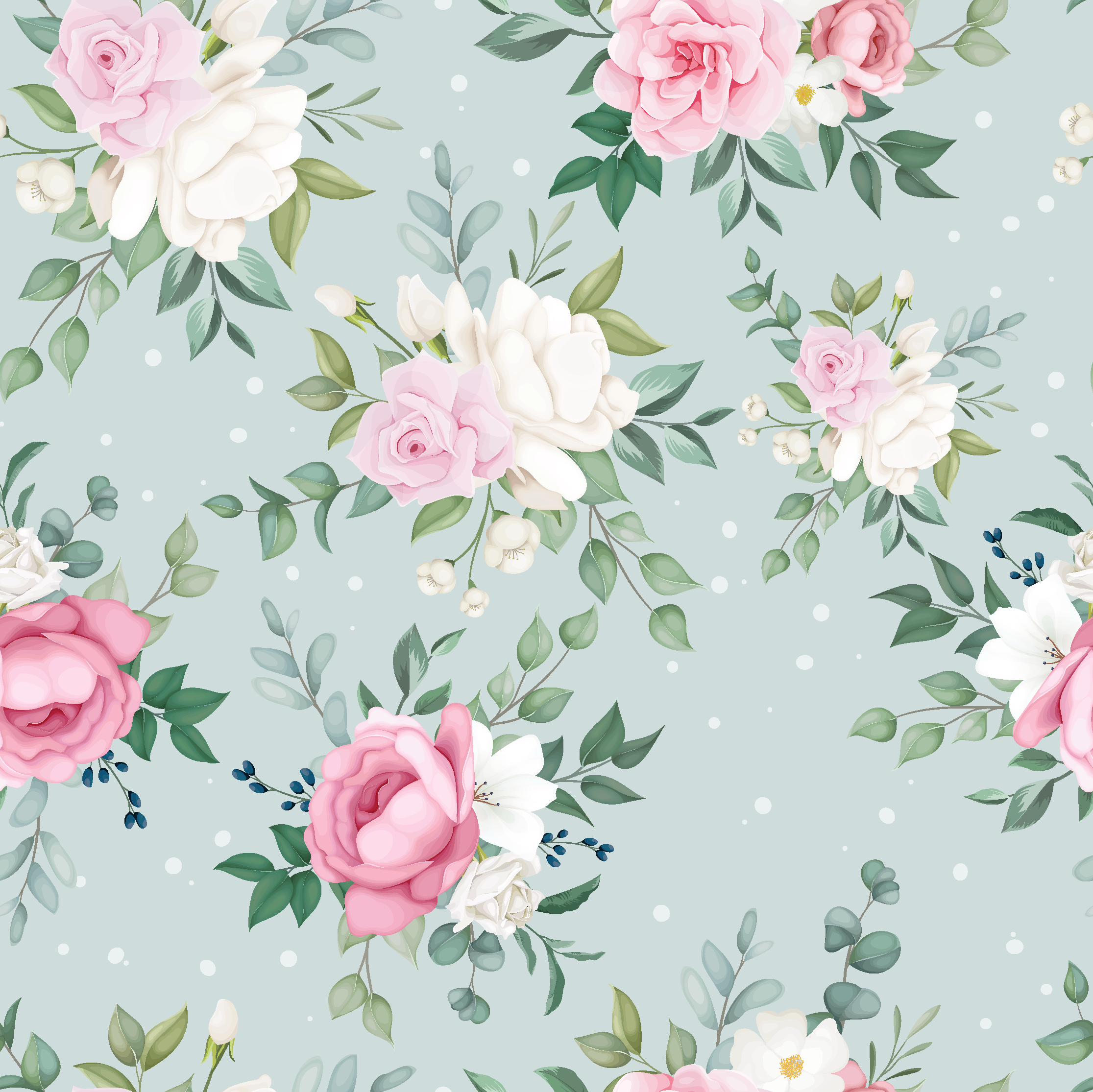 Vinyl teppich natur in blau und rosa blumen - TenStickers