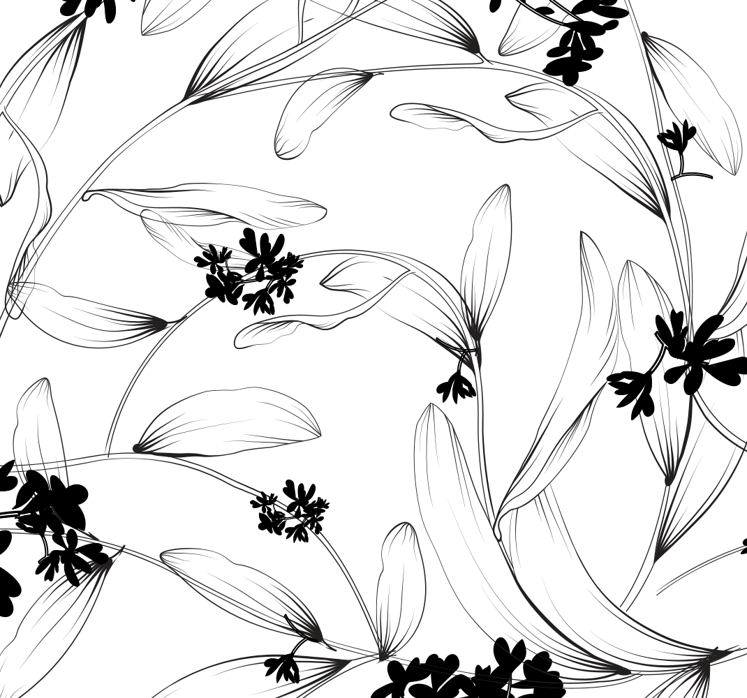 Vinyl teppich natur mit avantgardistischen lilien - TenStickers