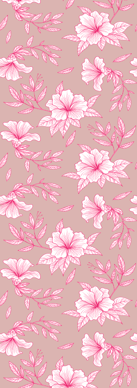 Vinyl teppich natur in neon pink lotus - TenStickers