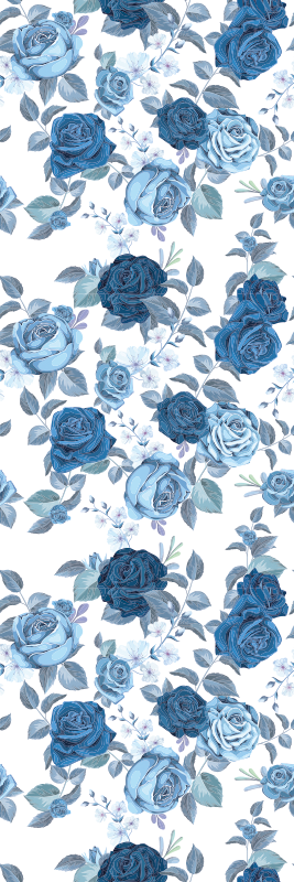 Vinyl teppich natur in blau und wildem muster - TenStickers