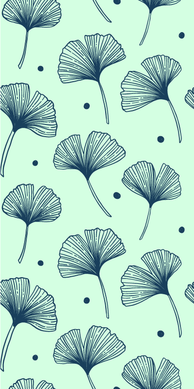 Vinyl teppich natur mit blauen blumenmotiven - TenStickers
