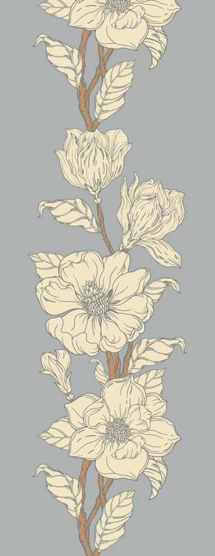 Vinyl teppich natur im neuen nostalgie-stil magnolia - TenStickers