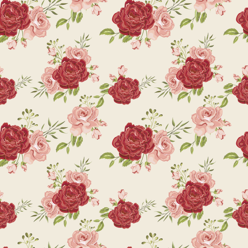 Vinyl teppich natur elegante rosen - TenStickers