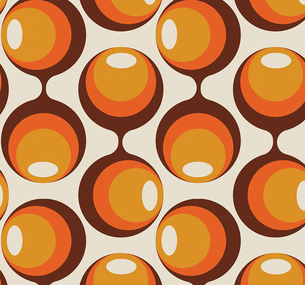 Vinyl teppich vintage im halbovalen 70er jahre design - TenStickers