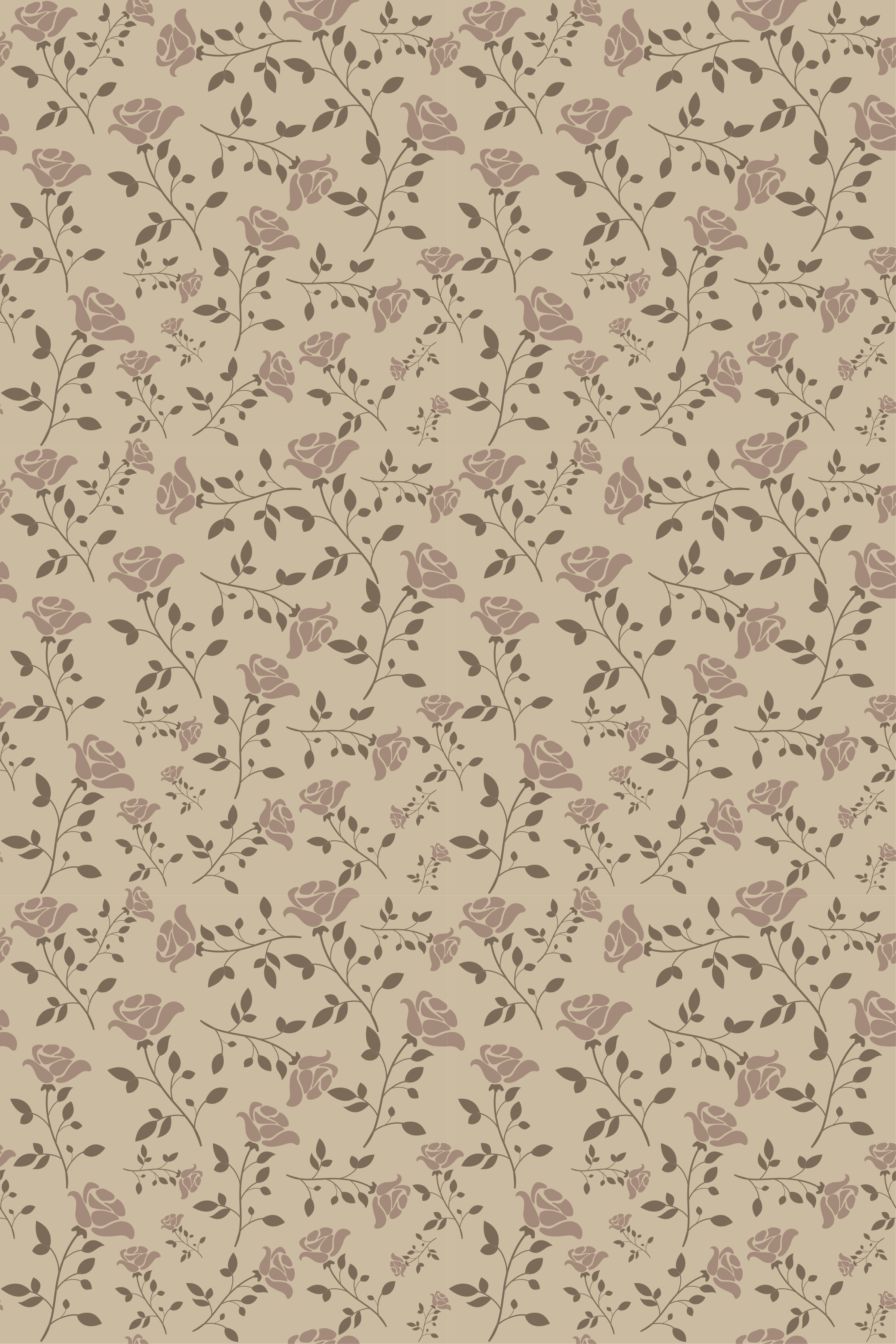 Vinyl teppich vintage braunes rosenmuster - TenStickers
