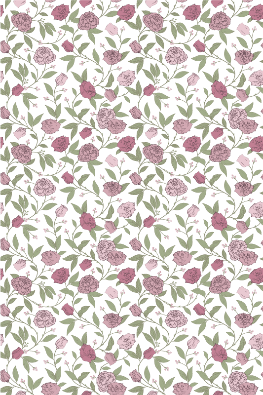 Vinyl teppich vintage zarte rosa vintage-rosen - TenStickers