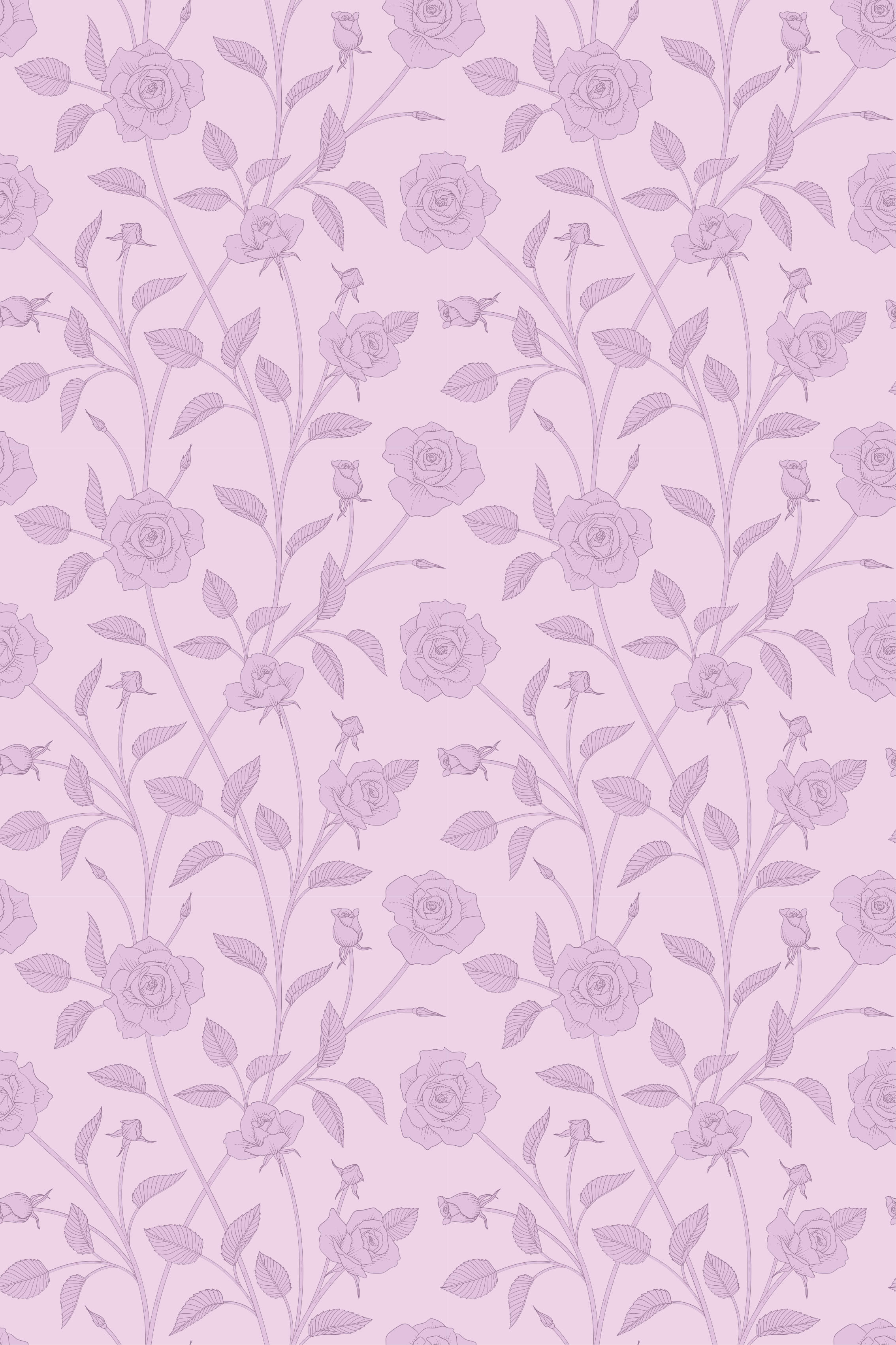 Vinyl teppich vintage lila Ölgemälde rosen - TenStickers