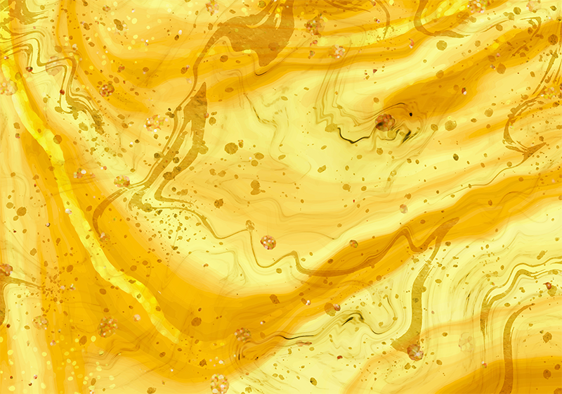 Vinyl teppich textur gelbe flüssigmarmor-goldspritzer - TenStickers