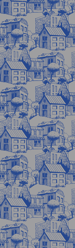 Vinyl teppich vintage mit vintage fassaden - TenStickers