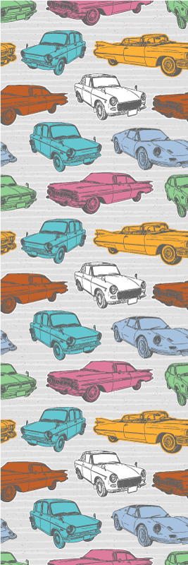 Vinyl teppich vintage bunte oldtimer - TenStickers